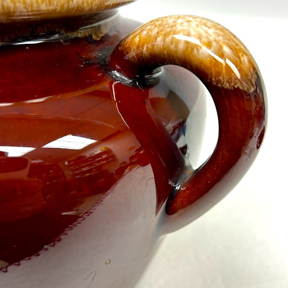- Vintage 1242  brown drip glaze McCoy Pottery ceramic bean pot - Picture 6 of 10